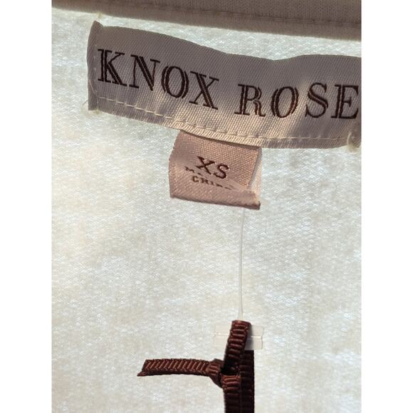 Knox Rose Tie Dye Off White Sweatshirt XS Dropped Shoulders Crew Long Sleeve New - Picture 3 of 8